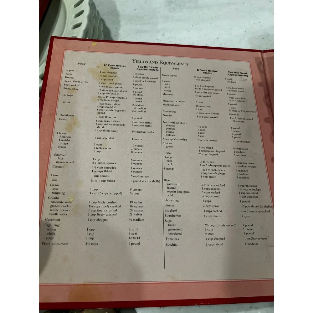 Betty Crocker's 40th Anniversary Edition Cookbook 1986 Ring Bound Binder Red